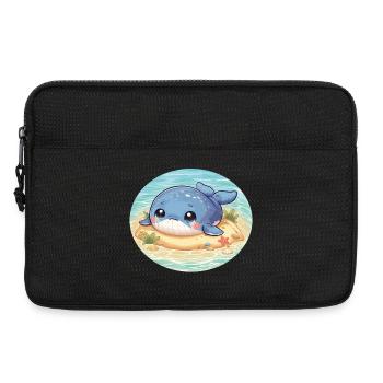 Wal auf Sandbank im Meer - Laptoptasche 13" - Schwarz - Vorne