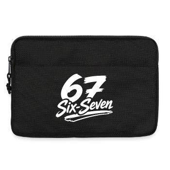 six seven | Zahlenduo 6 und 7 | Fröhliche Ziffern - Laptoptasche 13" - Schwarz - Vorne