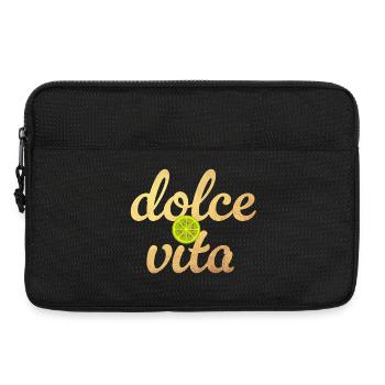 Dolce Vita Limette Gold Zitrone Italien Deko Quote - Laptoptasche 13" - Schwarz - Vorne