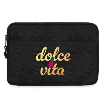 Dolce Vita Quote Ananas Party Gold Lebensfreude - Laptoptasche 13" - Schwarz - Vorne