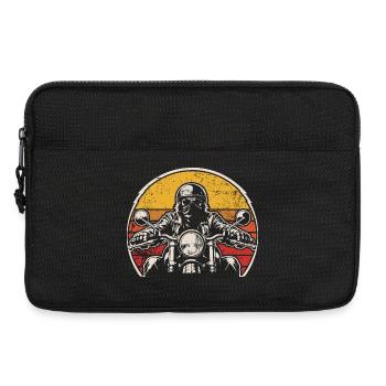 Motard rétro au coucher du soleil - Sacoche pour ordinateur portable 13 pouces - noir - Devant