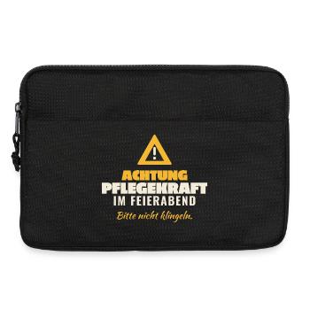 Achtung Pflegekraft Feierabend - Laptoptasche 13" - Schwarz - Vorne