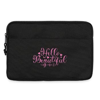 Bonjour Beautiful Script Hearts - Sacoche pour ordinateur portable 13 pouces - noir - Devant
