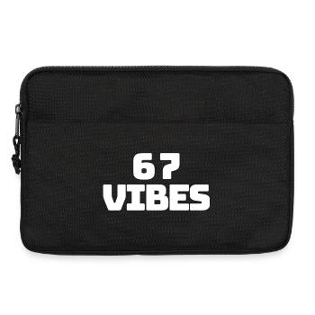 6 7 vibes – Trendy Youth T-Shirt - Laptop bag 13" - black - Front