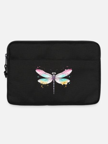 Libelle mit Aquarellflügeln - Laptoptasche 13" - Schwarz