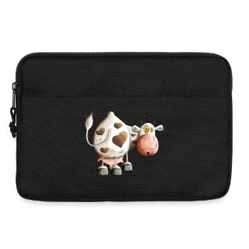 Kuh mit Herz - Laptoptasche 13" - Schwarz - Vorne