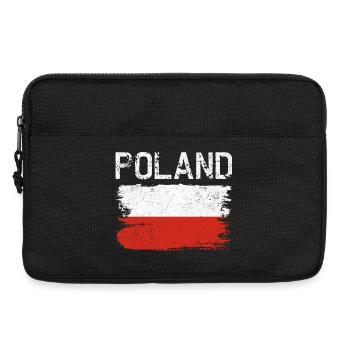 Polen Flagge Grunge Brush Tee - Laptoptasche 13" - Schwarz - Vorne