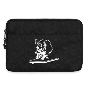 Border Collie « Black Edition » - Sacoche pour ordinateur portable 13 pouces - noir - Devant