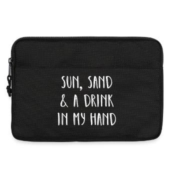 Du sable solaire et un verre à la main - Sacoche pour ordinateur portable 13 pouces - noir - Devant