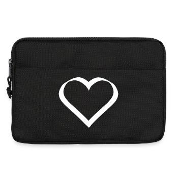 Coeur Blanc Cadeau Blanc Saint Valentin - Sacoche pour ordinateur portable 13 pouces - noir - Devant