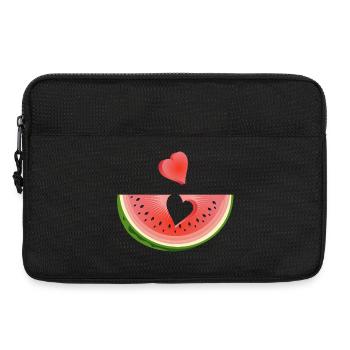 Piece of a watermelon with heart - Laptop bag 13" - black - Front