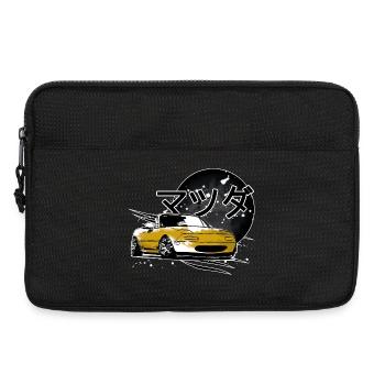 Japanese car Miata Mx5 yellow - Laptop bag 13" - black - Front