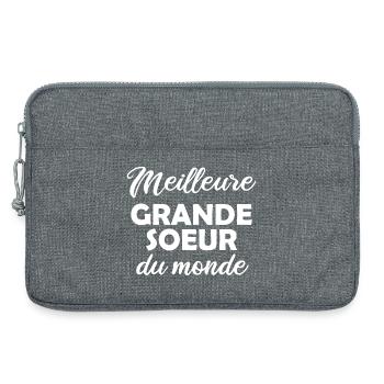 Meilleure Grande Soeur du monde - Sacoche pour ordinateur portable 13 pouces - gris chiné - Devant