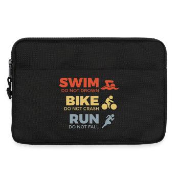Motiver le dicton du triathlète - Sacoche pour ordinateur portable 13 pouces - noir - Devant