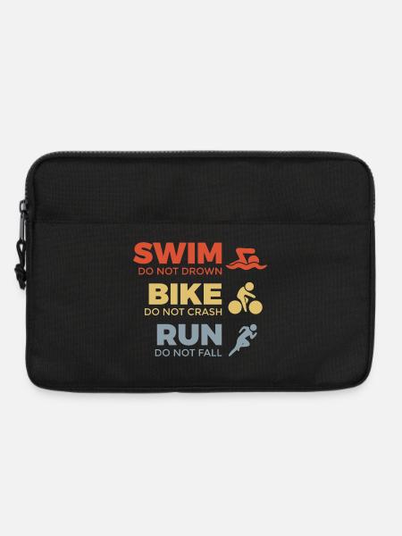 Motivierender Triathlet Spruch - Laptoptasche 13" - Schwarz