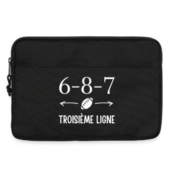 rugby, rugby sport, rugby humour - Sacoche pour ordinateur portable 13 pouces - noir - Devant