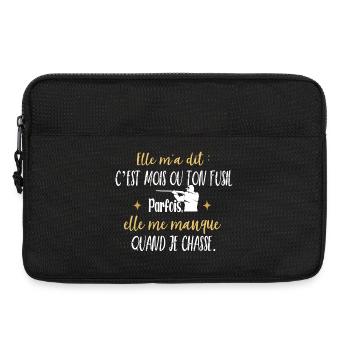 Humour Papy Chasse humoristique Papi Chasseur Tee - Sacoche pour ordinateur portable 13 pouces - noir - Devant