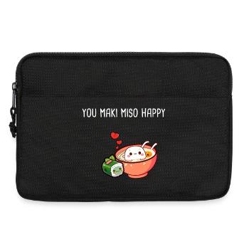 Kawaii Ramen, tu es Maki Miso Heureuse - Sacoche pour ordinateur portable 13 pouces - noir - Devant