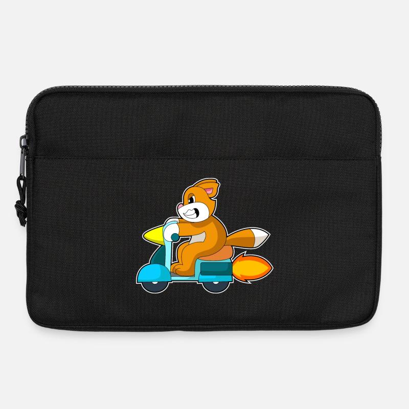 Katze Motorroller - Laptoptasche 13" - Schwarz