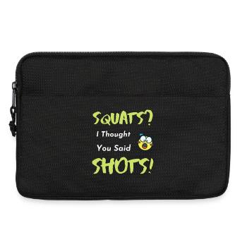 Squats or Shots Saying - Laptop bag 13" - black - Front