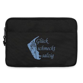 Glück schmeckt salzig – Amrum Nordsee Insel Design - Laptoptasche 13" - Schwarz - Vorne