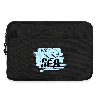 Skurrile Walmeer-Skizze - Laptoptasche 13" - Schwarz - Vorne