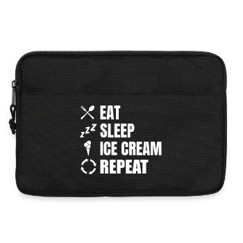 Eat Sleep Ice Cream Repeat - Laptoptasche 13" - Schwarz - Vorne
