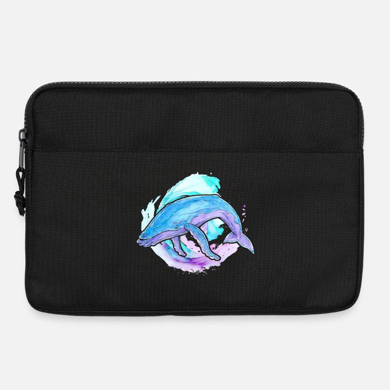Buckelwal Aquarell - Laptoptasche 13" - Schwarz