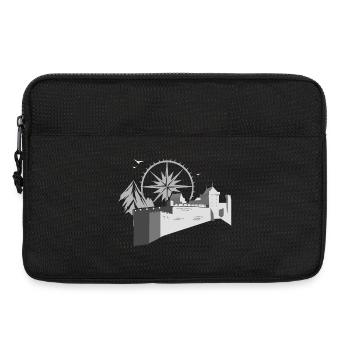 Burg mit Kompass - Laptoptasche 13" - Schwarz - Vorne