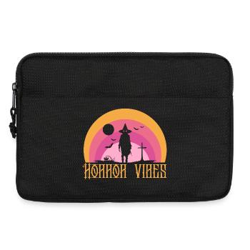 Ambiance d’horreur Sorcière Silhouette Coucher de soleil - Sacoche pour ordinateur portable 13 pouces - noir - Devant