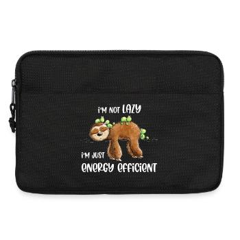 Sloth Saying Lazy Energy Efficient - Laptop bag 13" - black - Front