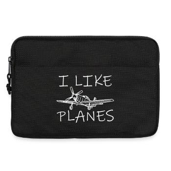 J’aime les avions - Sacoche pour ordinateur portable 13 pouces - noir - Devant