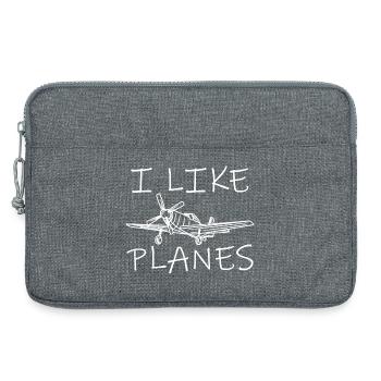 I like airplanes - Laptop bag 13" - heather grey - Front