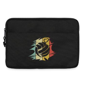 retro volleyball love heart symbol vintage colors - Laptop bag 13" - black - Front