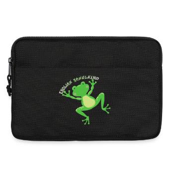 Endlich Schulkind freu Frosch Einschulung - Laptoptasche 13" - Schwarz - Vorne
