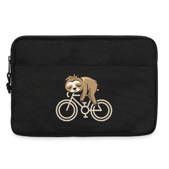 Fahrrad Faultier Rennrad Gravel Comic Cartoon Logo - Laptoptasche 13" - Schwarz - Vorne