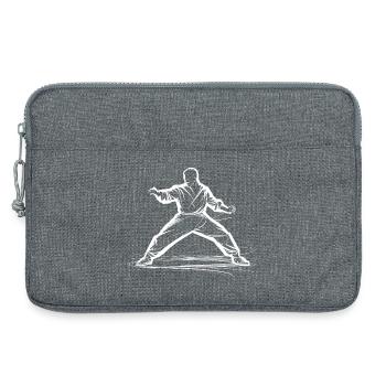 Dessin Karateka - Sacoche pour ordinateur portable 13 pouces - gris chiné - Devant