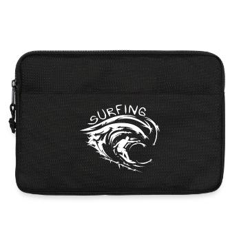 Surfer Wellen Meer Ozean Wasser Surfen Symbol Logo - Laptoptasche 13" - Schwarz - Vorne