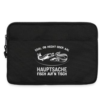 Hauptsache Fisch auf’n Tisch - Laptoptasche 13" - Schwarz - Vorne