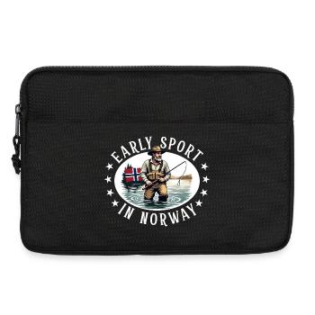 Angeln in Norwegen - Laptoptasche 13" - Schwarz - Vorne