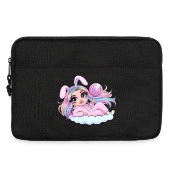 Skurriles Hasenmädchen mit Lutscher - Laptoptasche 13" - Schwarz - Vorne
