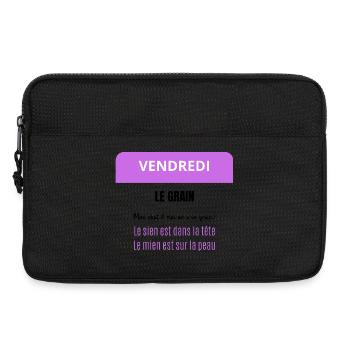 Vendredi - Le Grain de mon chat et moi - Sacoche pour ordinateur portable 13 pouces - noir - Devant