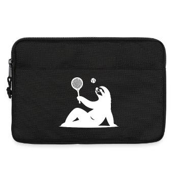 Faultier Tennis Tennisspieler Ball Horn Silhouette - Laptoptasche 13" - Schwarz - Vorne