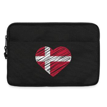 I Love Denmark With Denmark Flag In a Heart Shirt - Laptoptasche 13" - Schwarz - Vorne