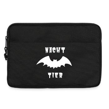 Nachttier_Weis_1 - Laptoptasche 13" - Schwarz - Vorne