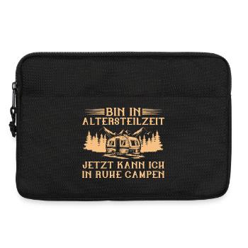 Bin in Altersteilzeit - Wohnwagen Camping Frührent - Laptoptasche 13" - Schwarz - Vorne