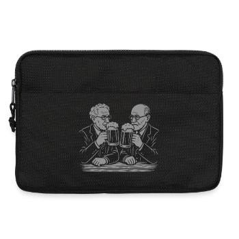 Carl Jung et Sigmund Freud buvant de la bière - Sacoche pour ordinateur portable 13 pouces - noir - Devant