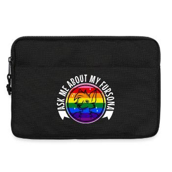 Ask me about my Fursona - Laptop bag 13" - black - Front