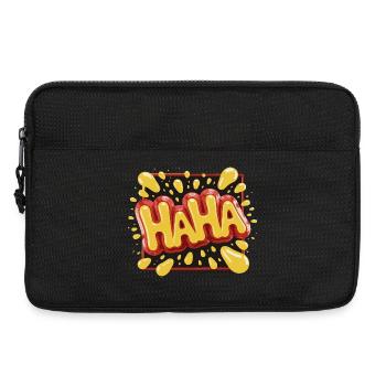 Vibrant Comic Style Haha Design - Laptop bag 13" - black - Front