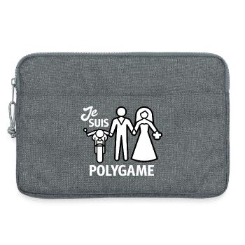 Moto Motard Humour Biker Mariage EVJF - Sacoche pour ordinateur portable 13 pouces - gris chiné - Devant